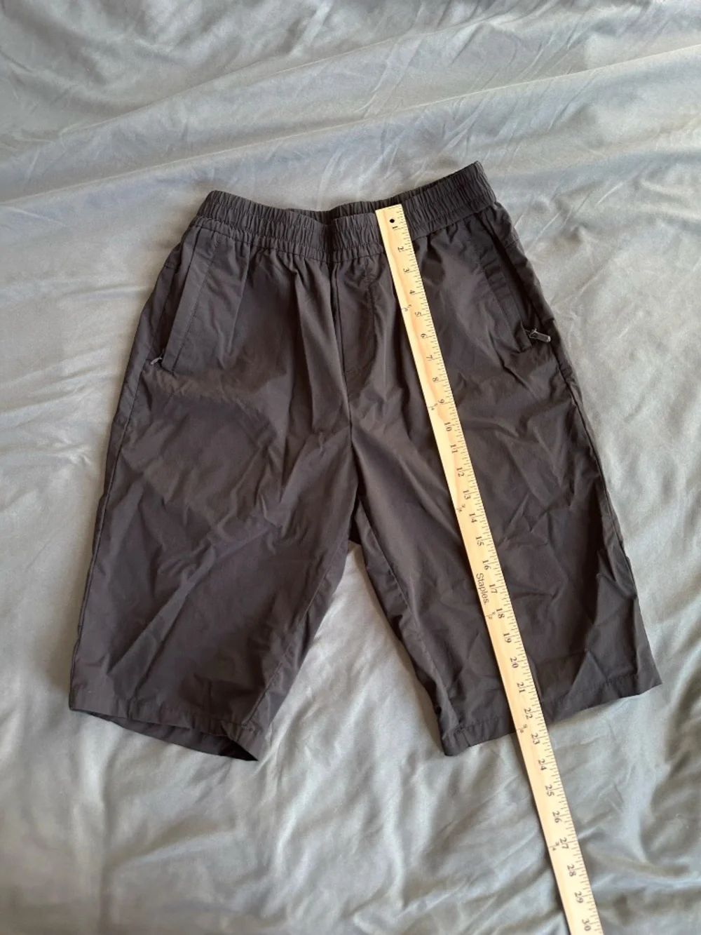 Black long nylon tech shorts, size M/L